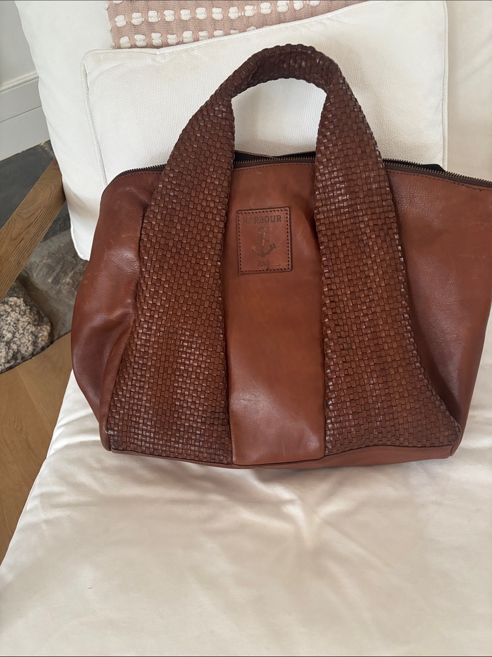 Brown Woven Leather Tote Bag for Women Harbour 2nd